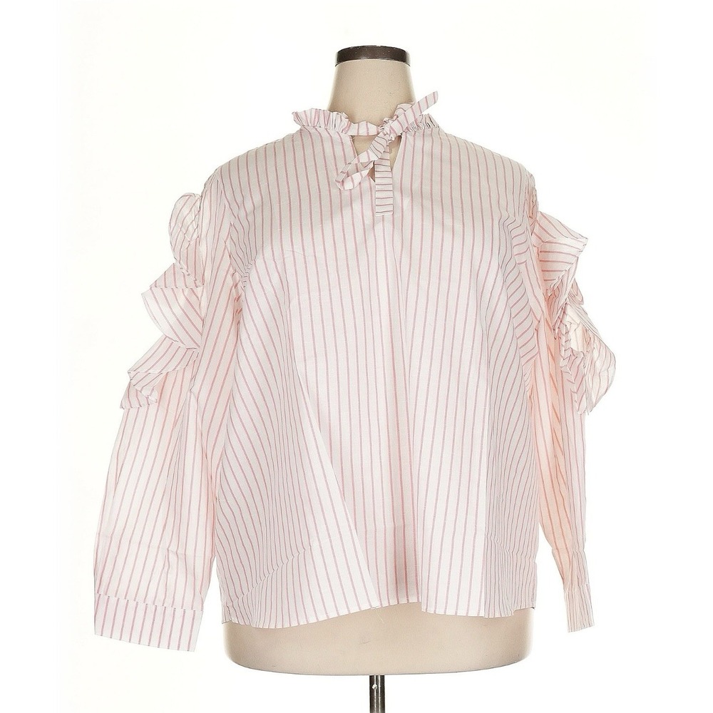 Harshman S Rose/ White Pin Stripe, Indre Blouse